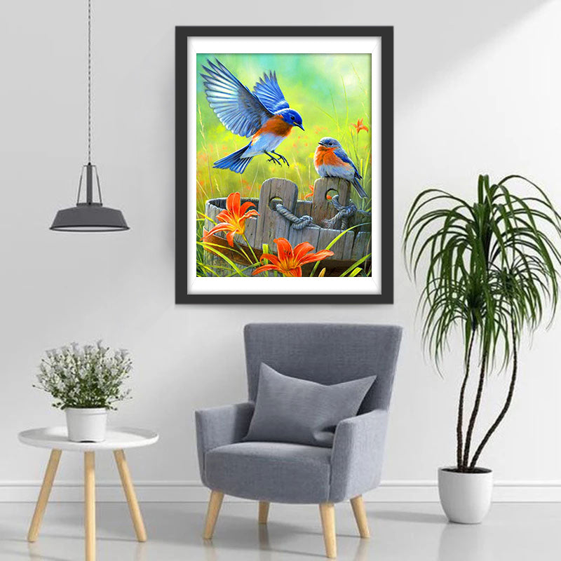 Roodkeelblauwborstje op een Ton Diamond Painting