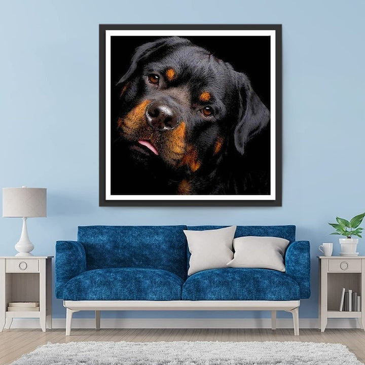 Rottweiler Hond Diamond Painting