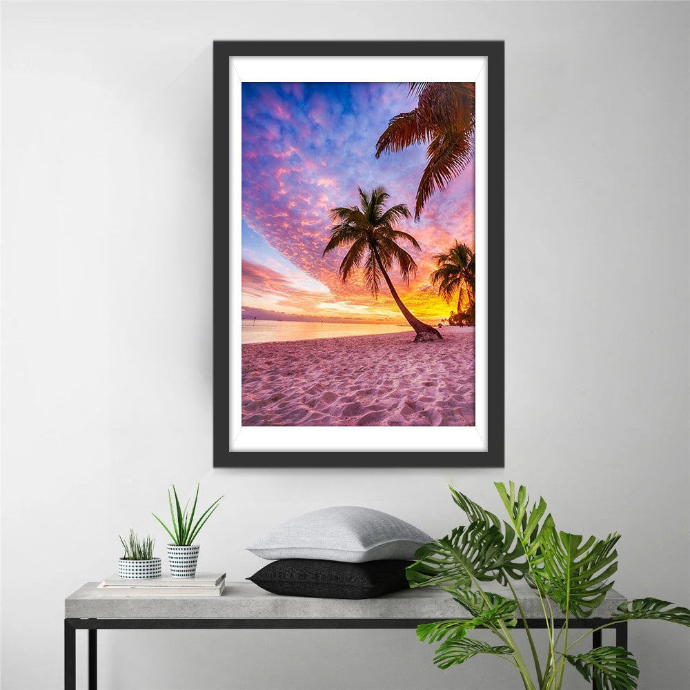Roze Strand Diamond Painting