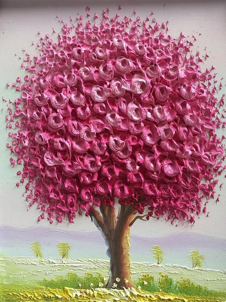 Roze Struiken Diamond Painting