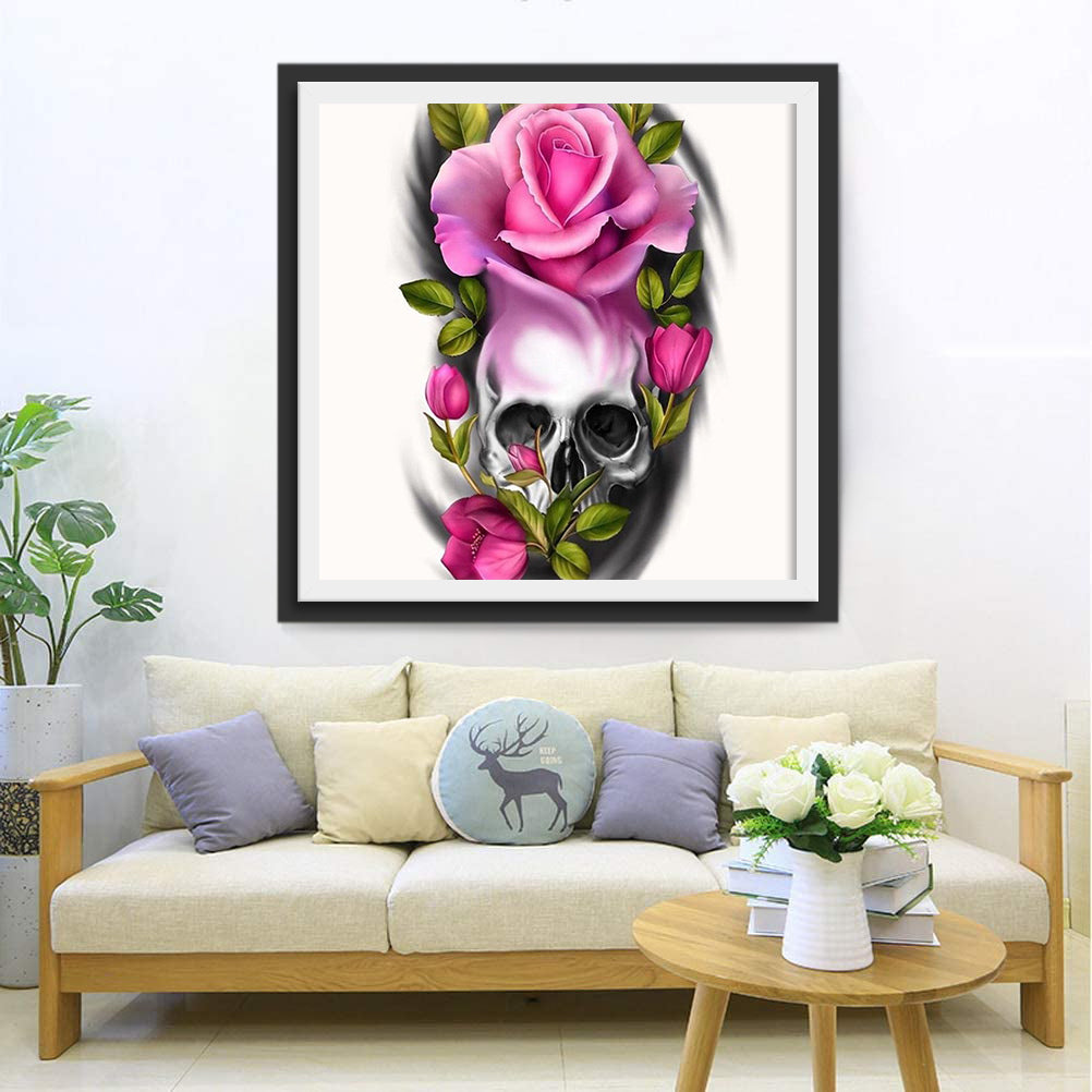 Rozen en Dood in Een Diamond Painting