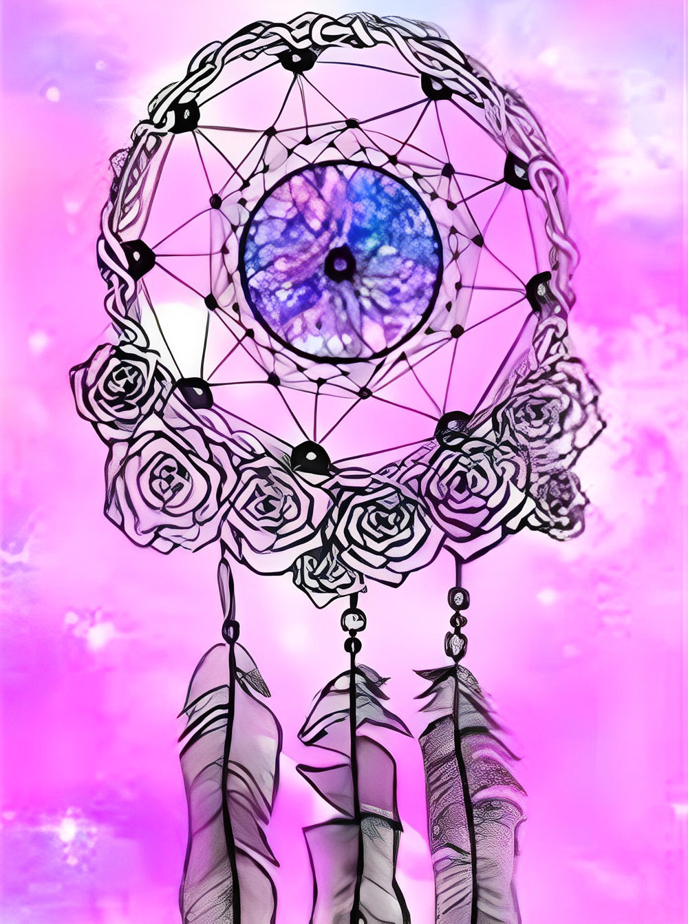 Rozen-oogdromenvanger Diamond Painting