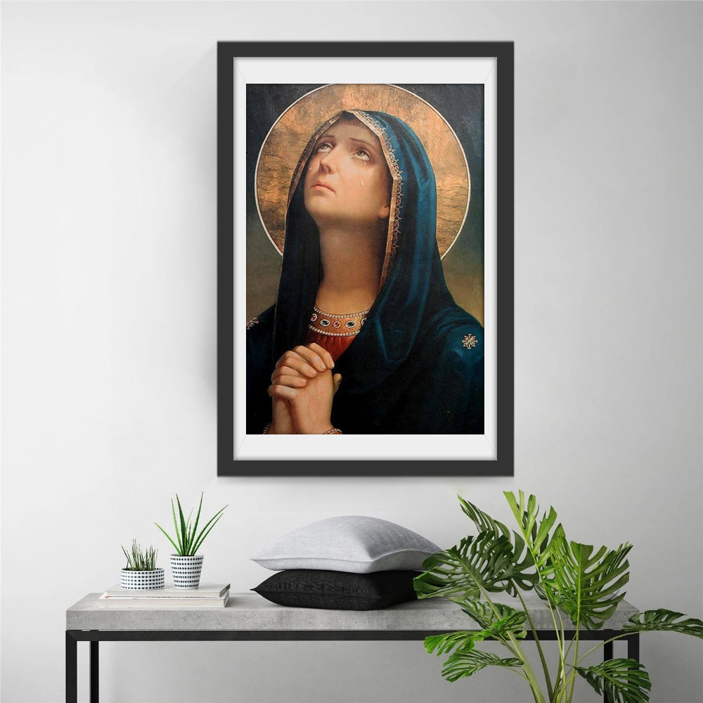 Rustige Maria in Gebedshouding Diamond Painting