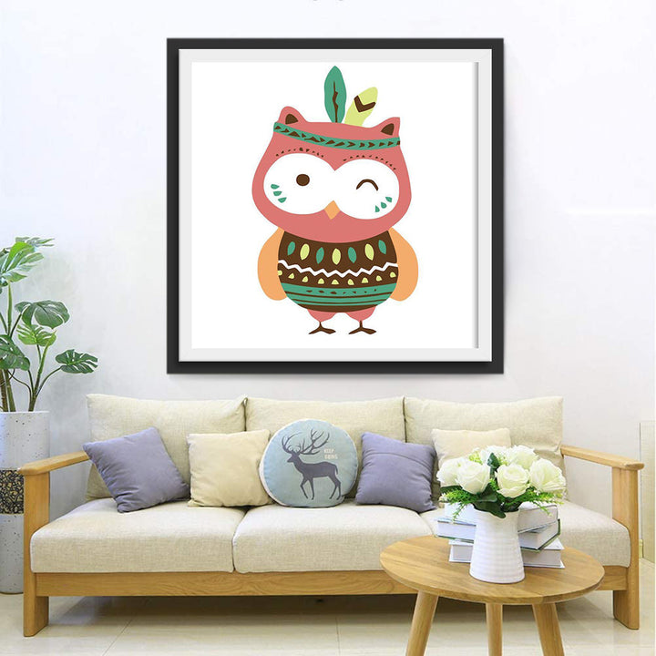 Schattige Cartoon-uil Diamond Painting