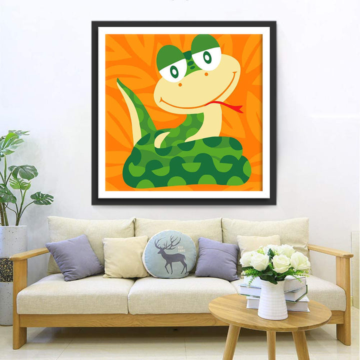 Schattige Cartoonslang Diamond Painting