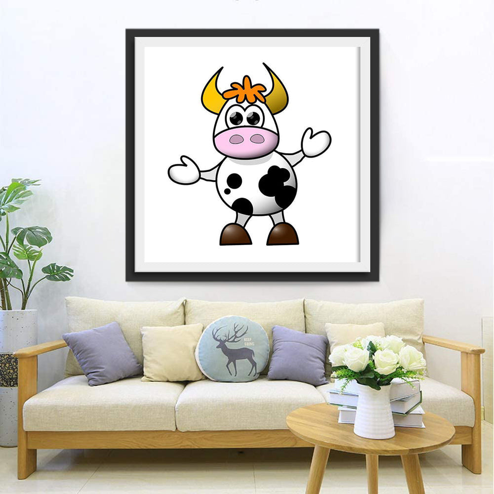 Schattige Koe Diamond Painting