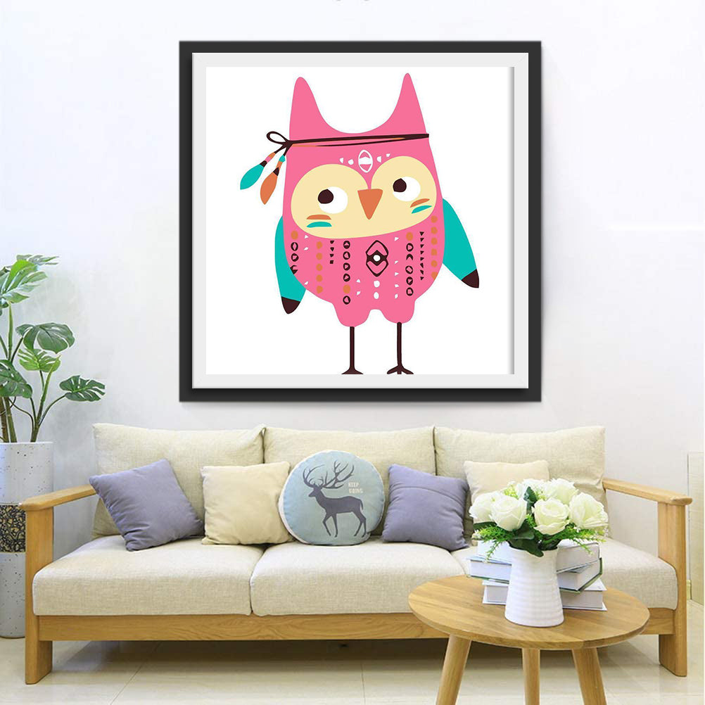 Schattige Uil in Bohemien Stijl Diamond Painting