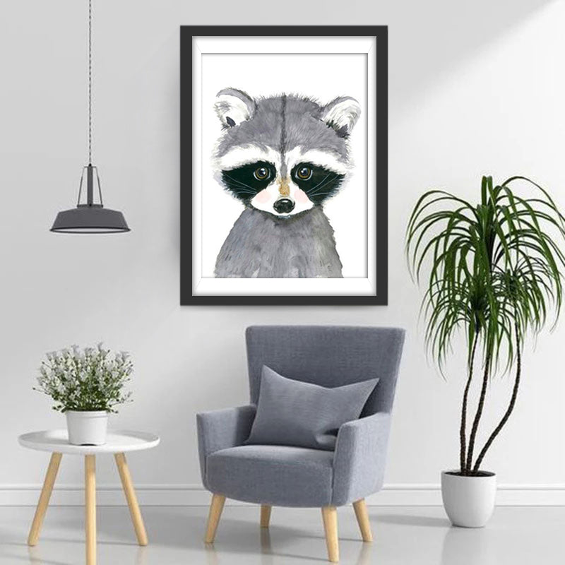 Schattige Wasbeer Diamond Painting