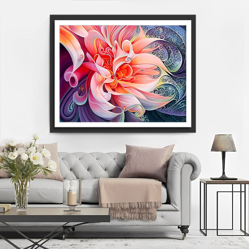 Schitterend Dromerig Bloemengebeuren Diamond Painting