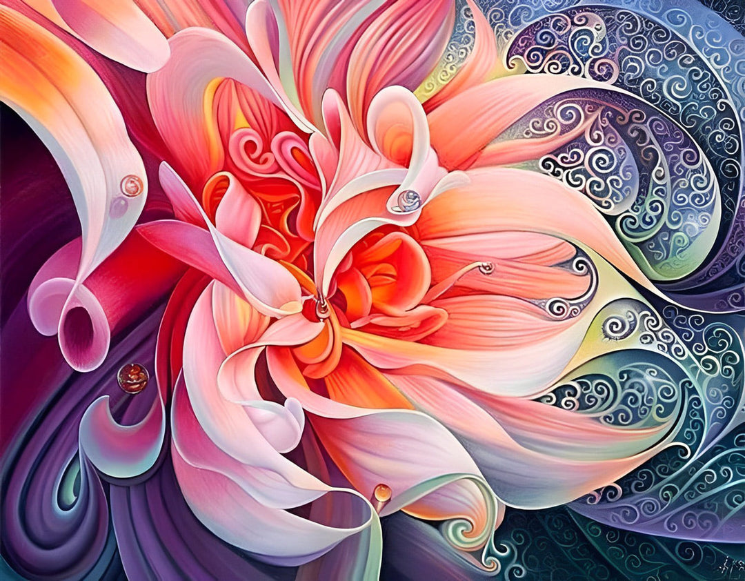 Schitterend Dromerig Bloemengebeuren Diamond Painting