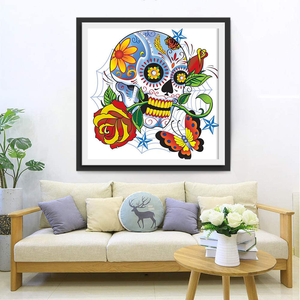 Schitterend Fantasierijk Doodshoofd Diamond Painting