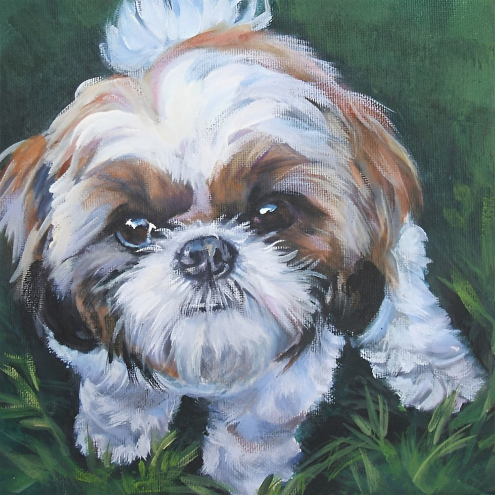 Shih Tzu op Gras Diamond Painting