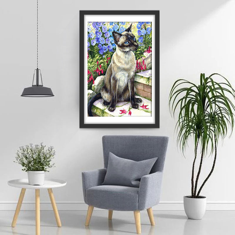 Siamese Kat op de Trap Diamond Painting