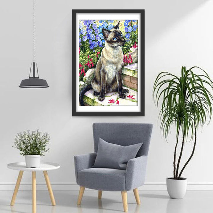 Siamese Kat op de Trap Diamond Painting