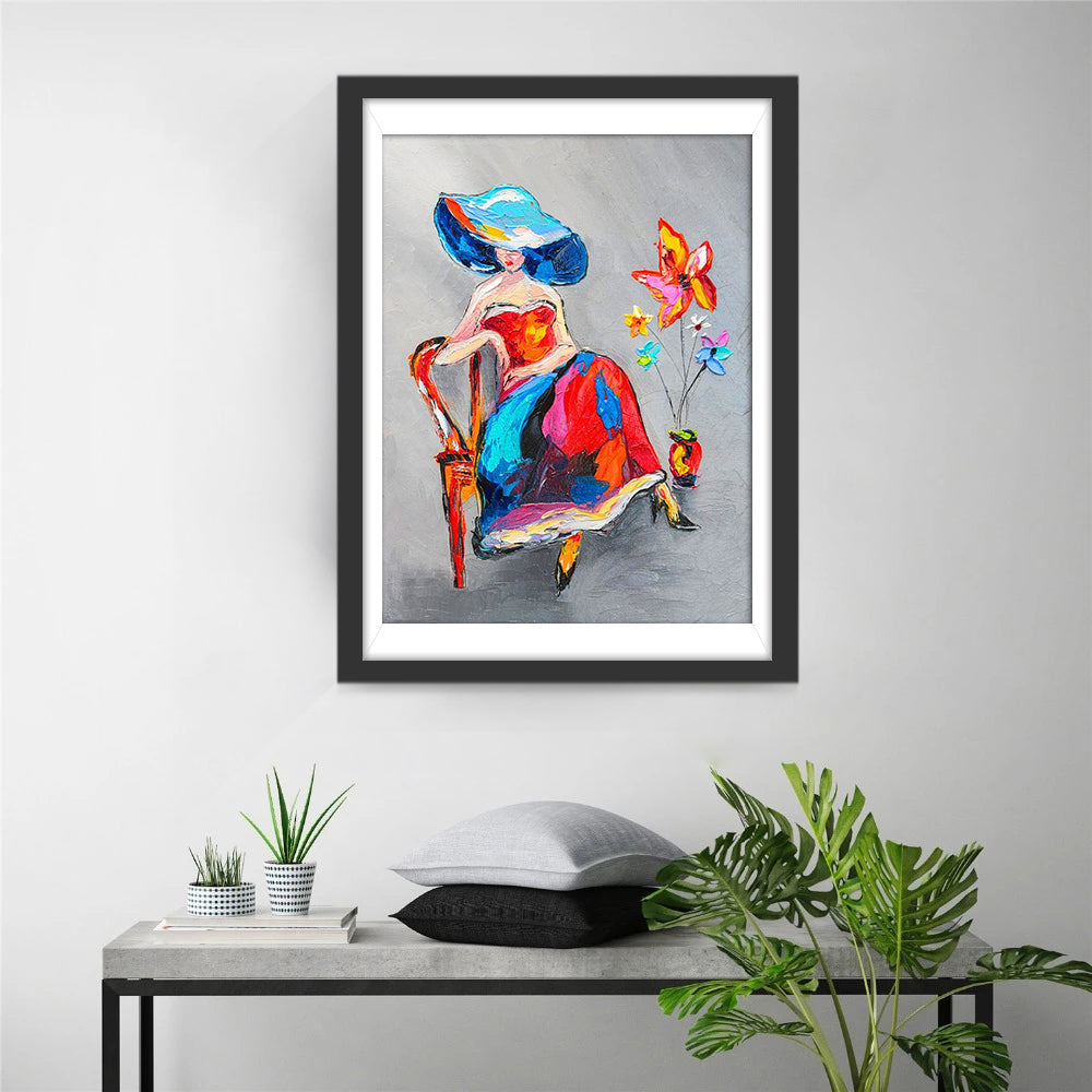 Sierlijk Wezen in Kleurrijke Zit Diamond Painting