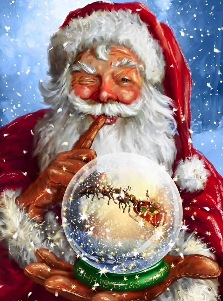 Sint en Magische Sneeuwbol Diamond Painting