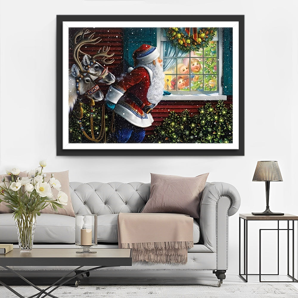 Sinterklaas bij de Venster Diamond Painting