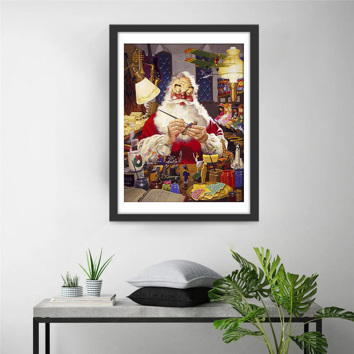 Sinterklaas in een Overvolle Werkplaats Diamond Painting
