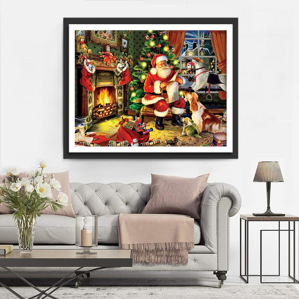 Sinterklaas in Warme Kerstsfeer met Dieren Diamond Painting