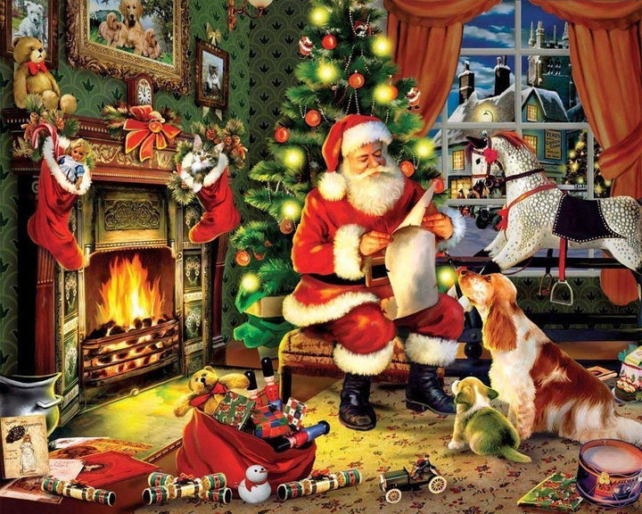 Sinterklaas in Warme Kerstsfeer met Dieren Diamond Painting