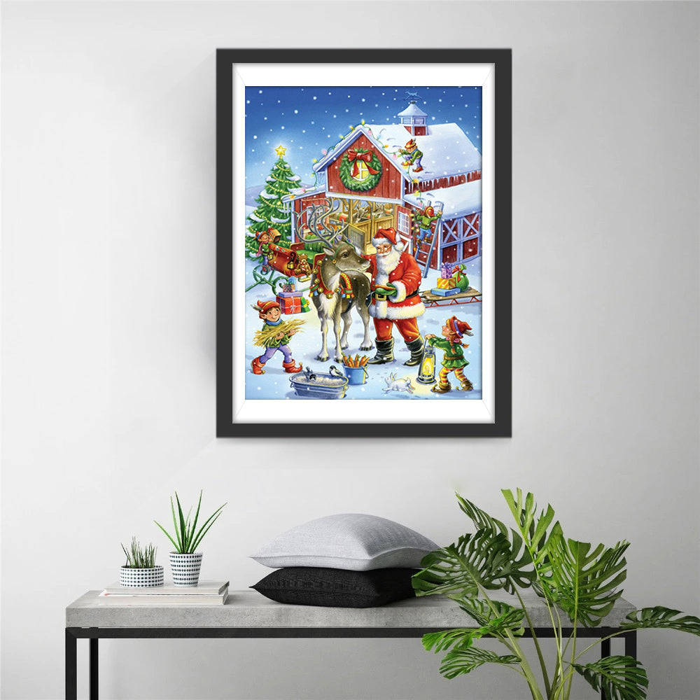 Sinterklaas' Kerstvoorbereidingen op de Boerderij Diamond Painting
