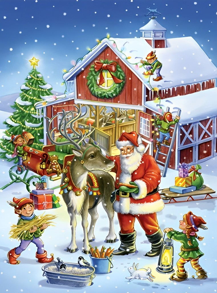 Sinterklaas' Kerstvoorbereidingen op de Boerderij Diamond Painting