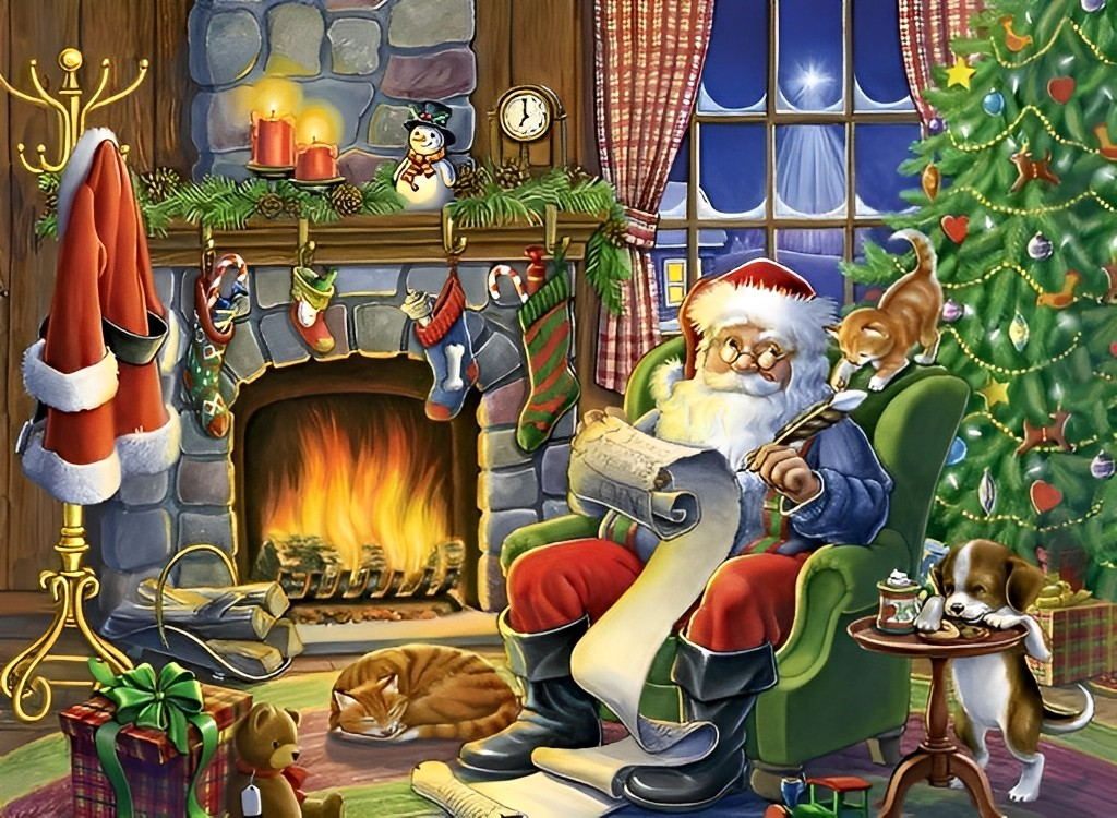 Sinterklaas' Knusse Kersthoekje Diamond Painting