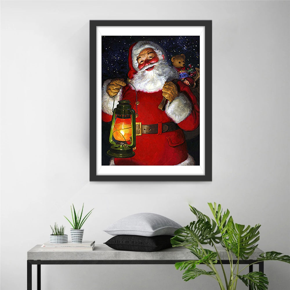 Sinterklaas met Zijn Lantaarn en Knuffelberenrugzak Diamond Painting
