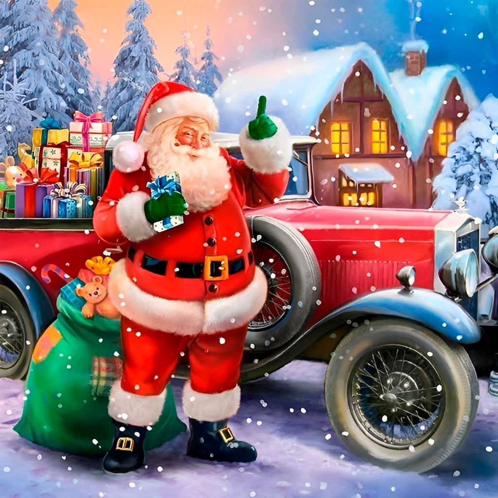 Sinterklaas naast de Oude Wagen met Volle Zak Diamond Painting