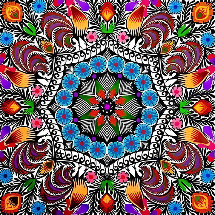 Spelend Symmetrisch Bloem-Verenontwerp Diamond Painting