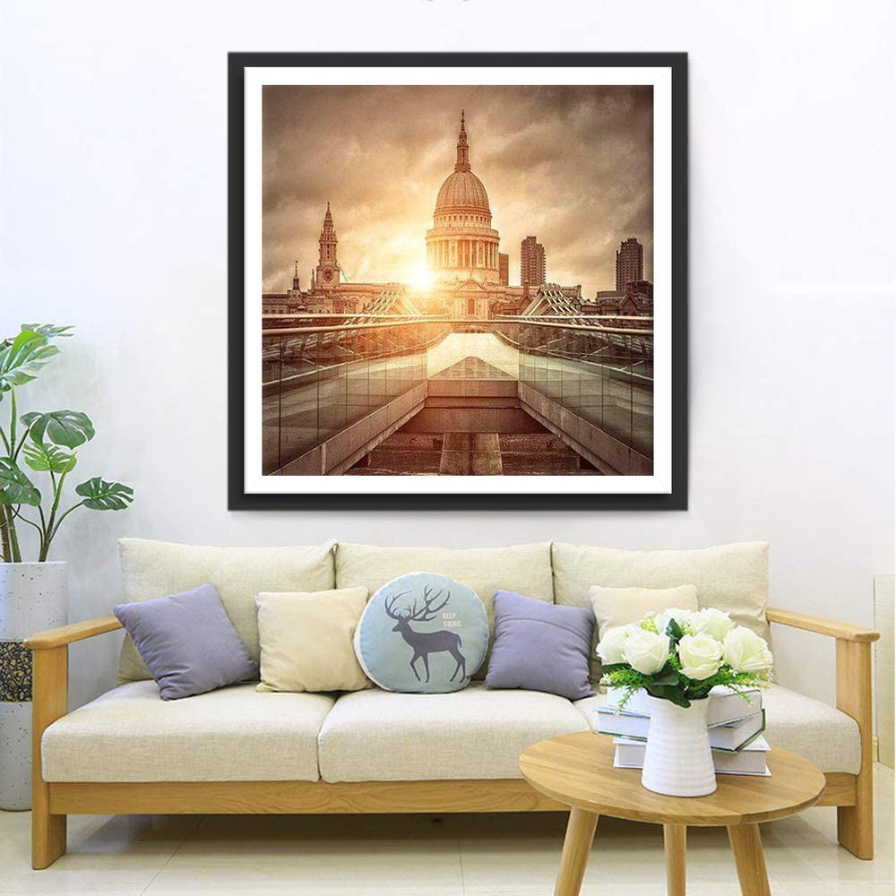 St. Pauls Cathedralthronen en de Brug Diamond Painting