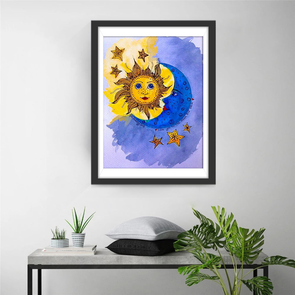 Sterren, Zon en Maan Diamond Painting