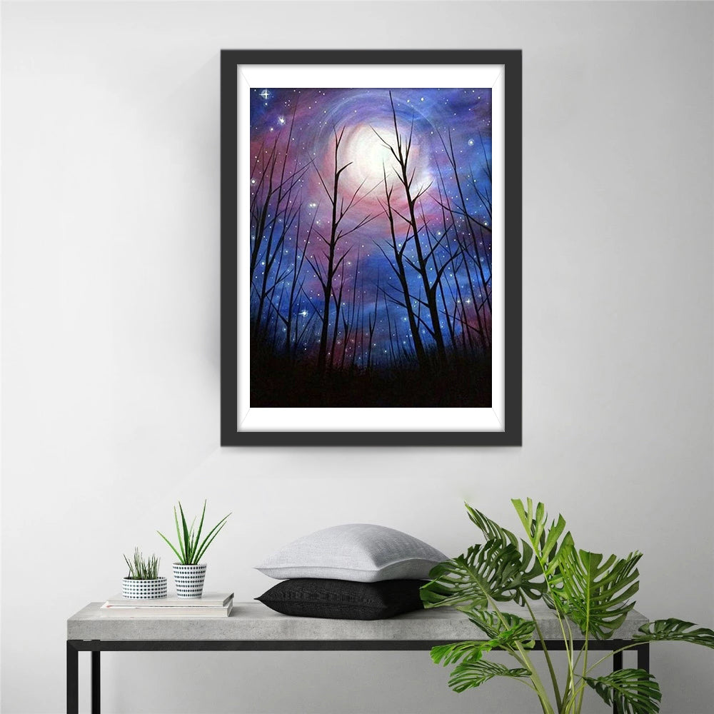 Sterrenhemel en Boomtakken Diamond Painting