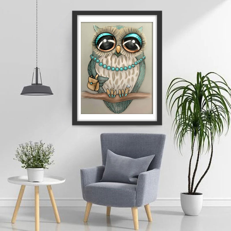 Stijlvolle en Verfijnde Uil Diamond Painting