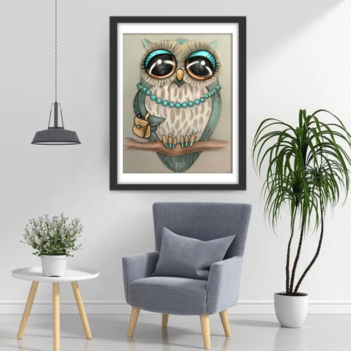 Stijlvolle en Verfijnde Uil Diamond Painting