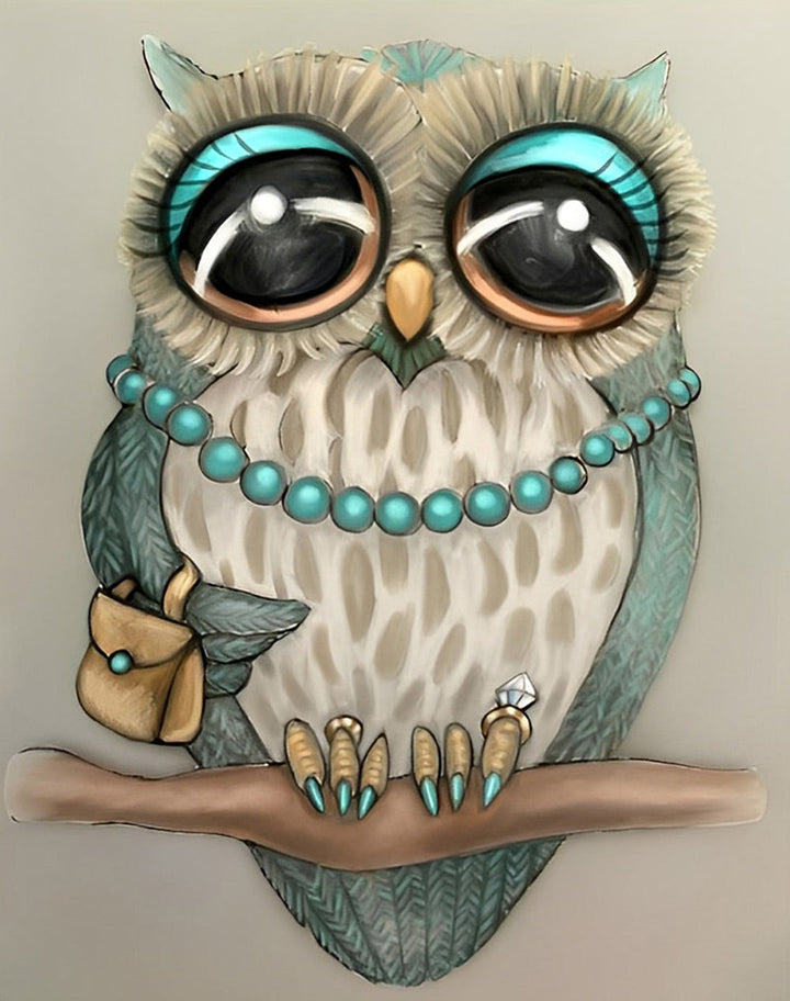 Stijlvolle en Verfijnde Uil Diamond Painting