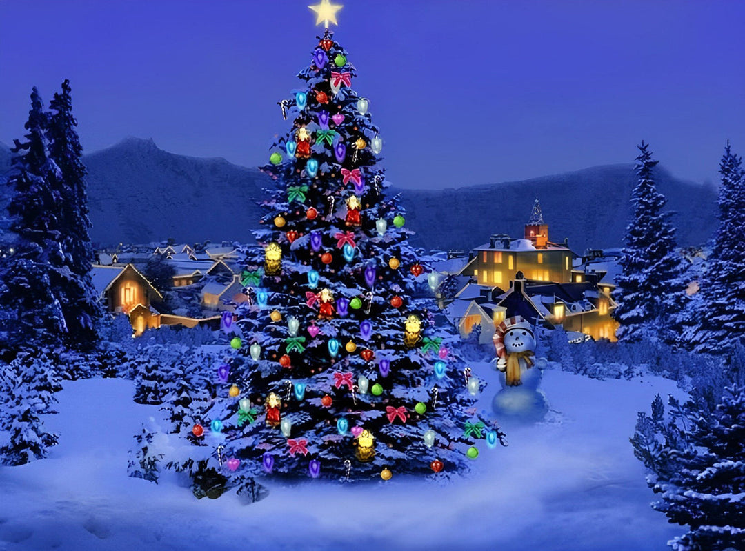 Stille Kerstboomnacht Diamond Painting