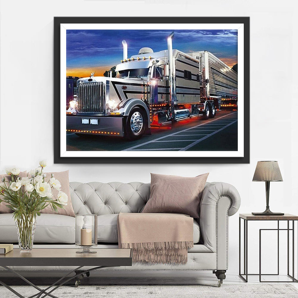 Stoer en Krachtig Vrachtwagenscène Diamond Painting