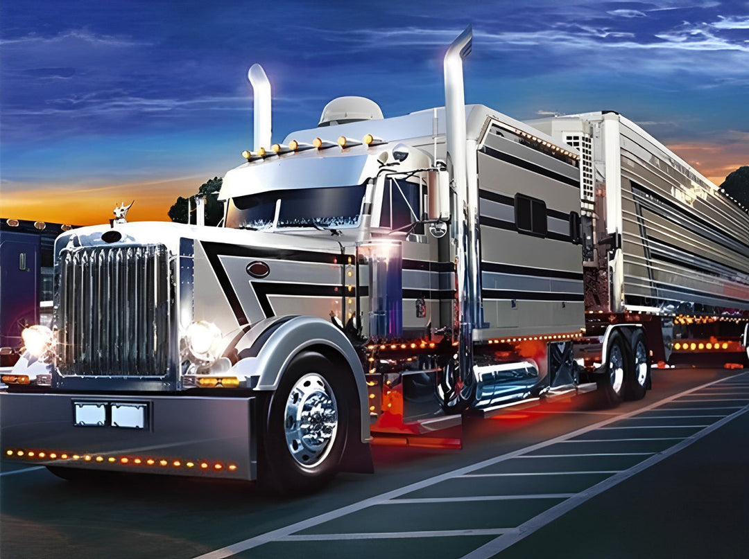 Stoer en Krachtig Vrachtwagenscène Diamond Painting