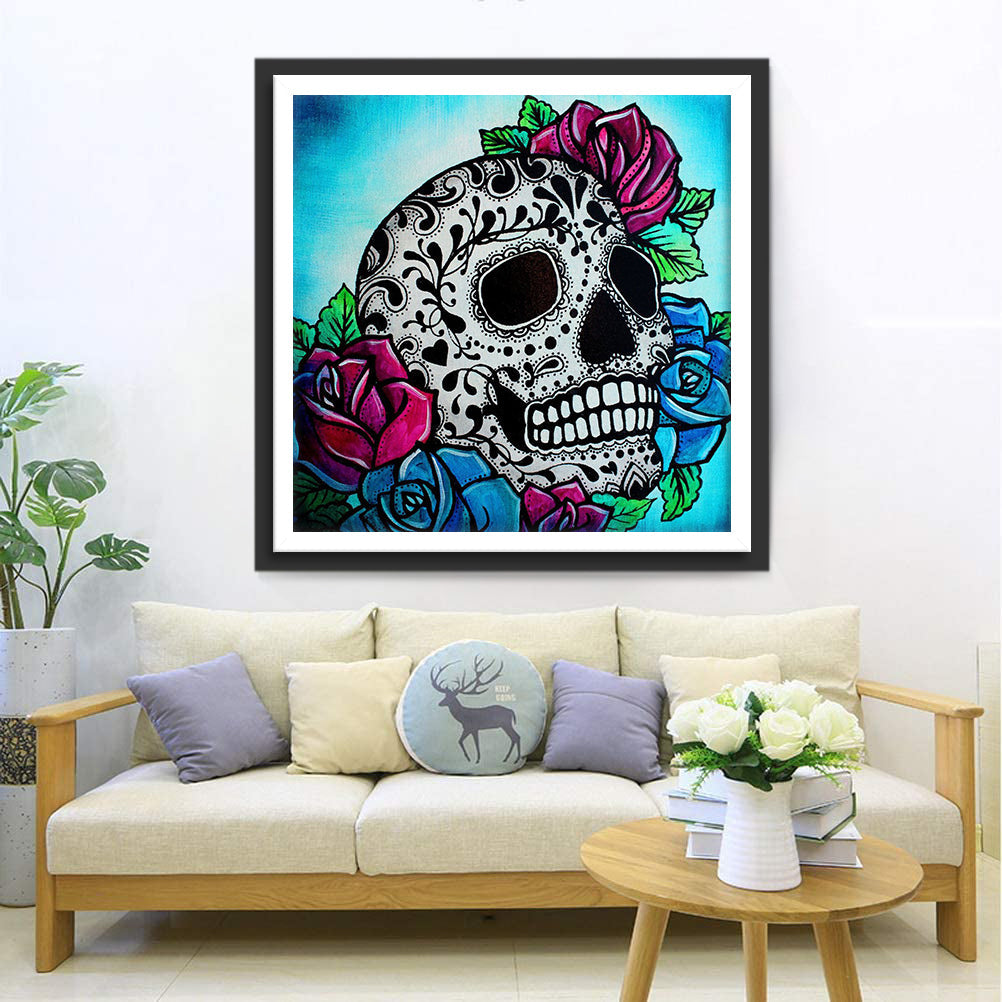 Stoer Uniek Doodshoofd Diamond Painting