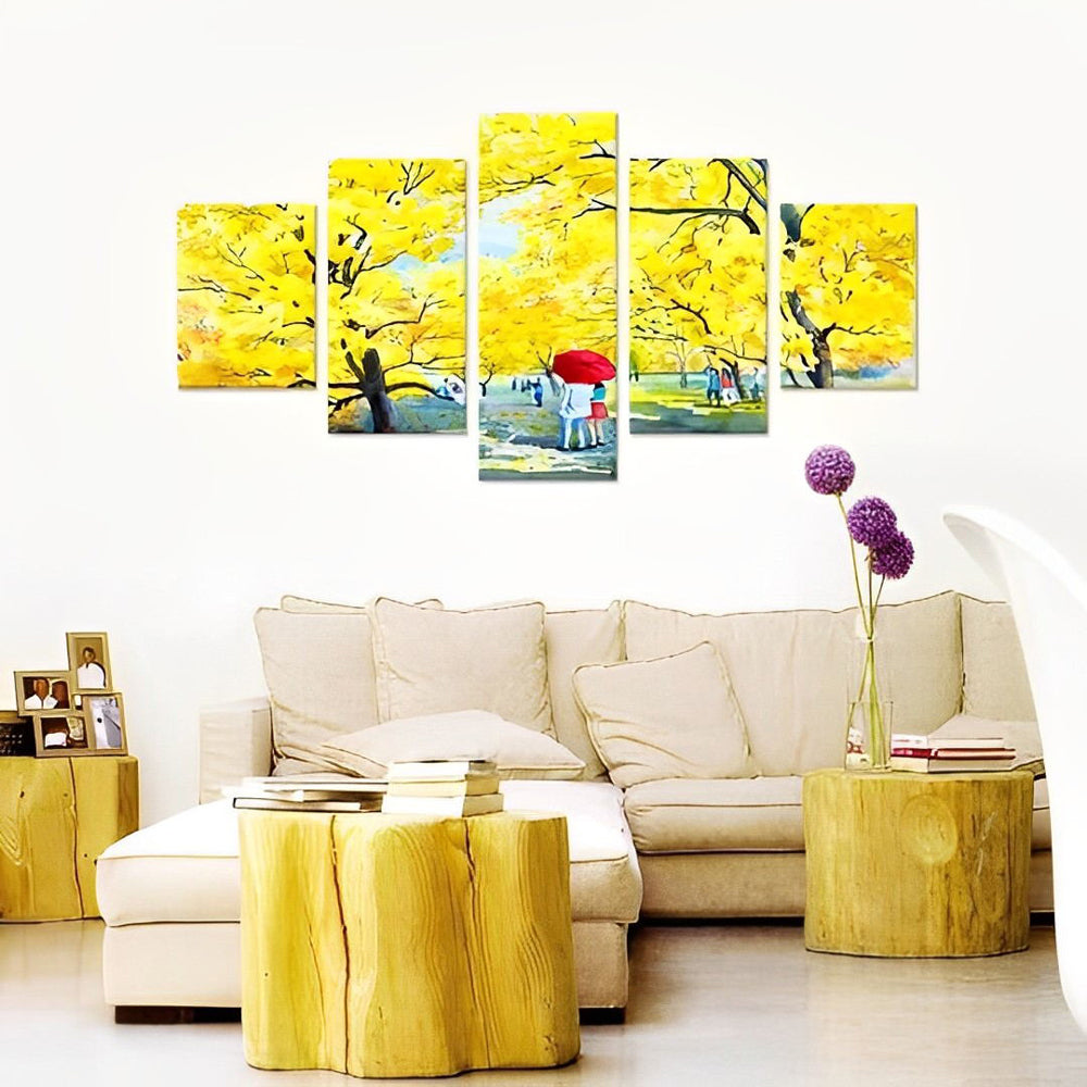 Stralende Geel in de Woonkamer 5 Platen Diamond Painting