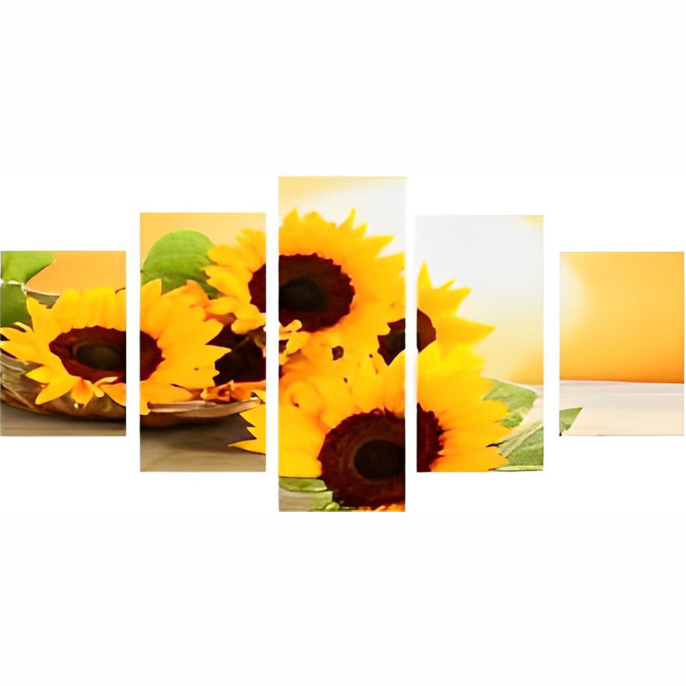 Stralende Zonnebloemen in Zonneschijn 5 Platen Diamond Painting