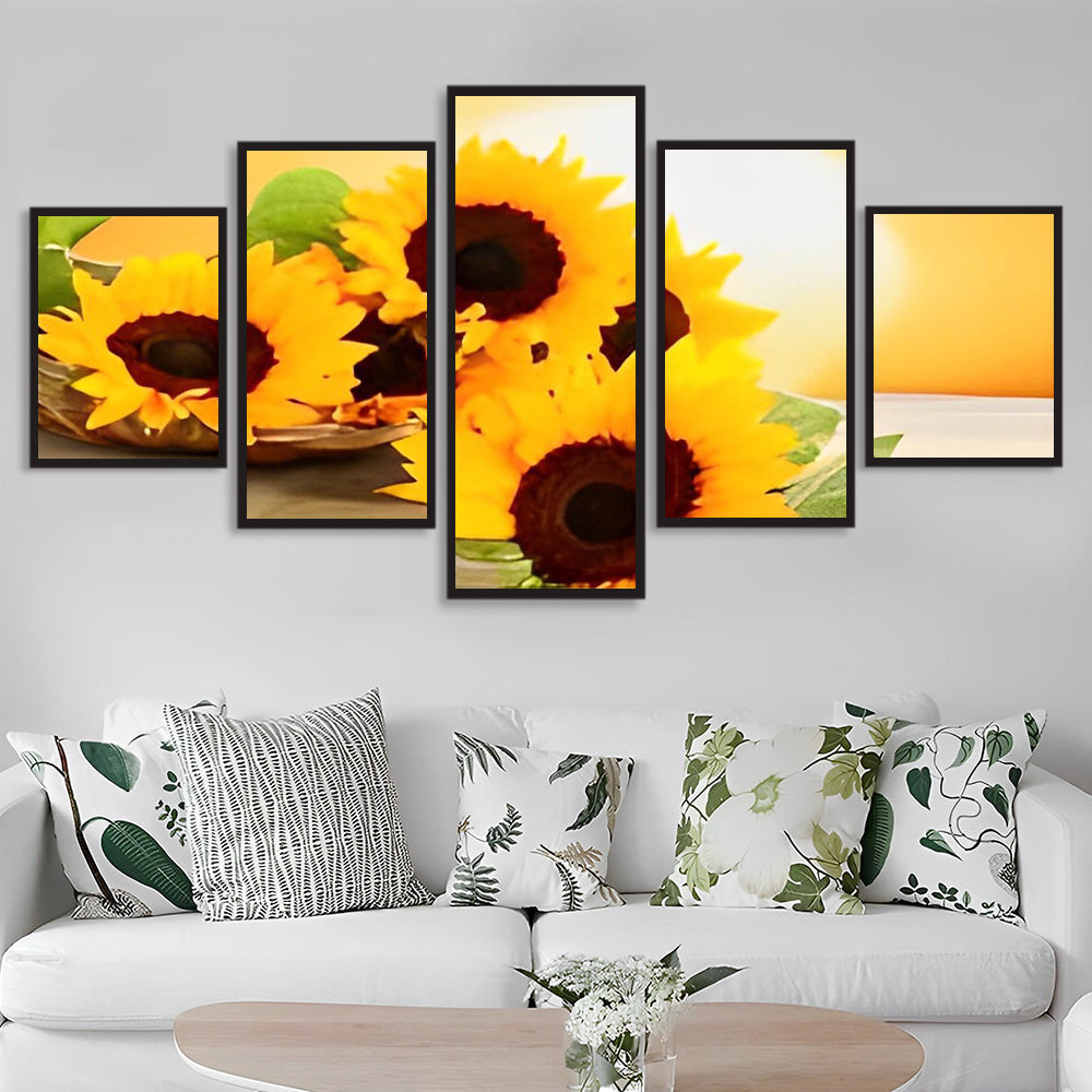 Stralende Zonnebloemen in Zonneschijn 5 Platen Diamond Painting