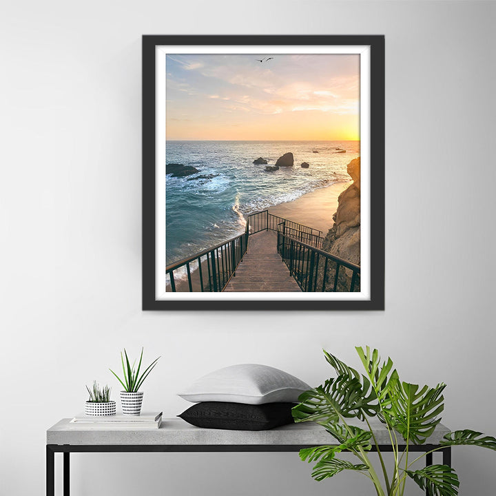 Strand en Rotsen Diamond Painting