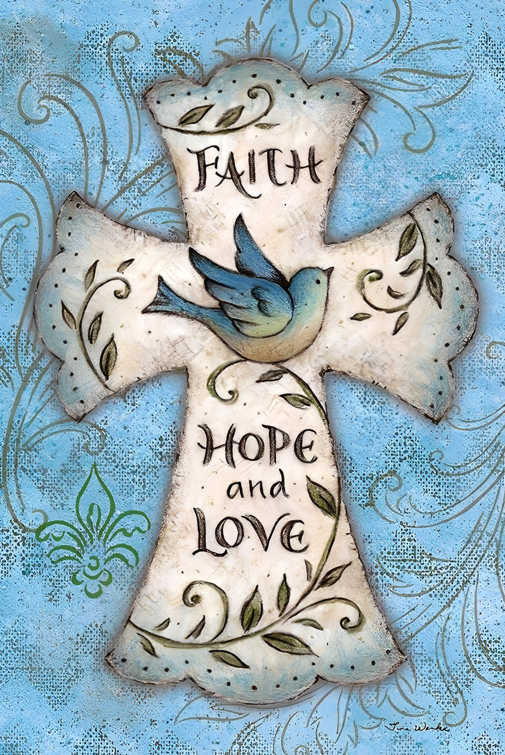 Symbolisch Kruis - Faith, Hope and Love Diamond Painting