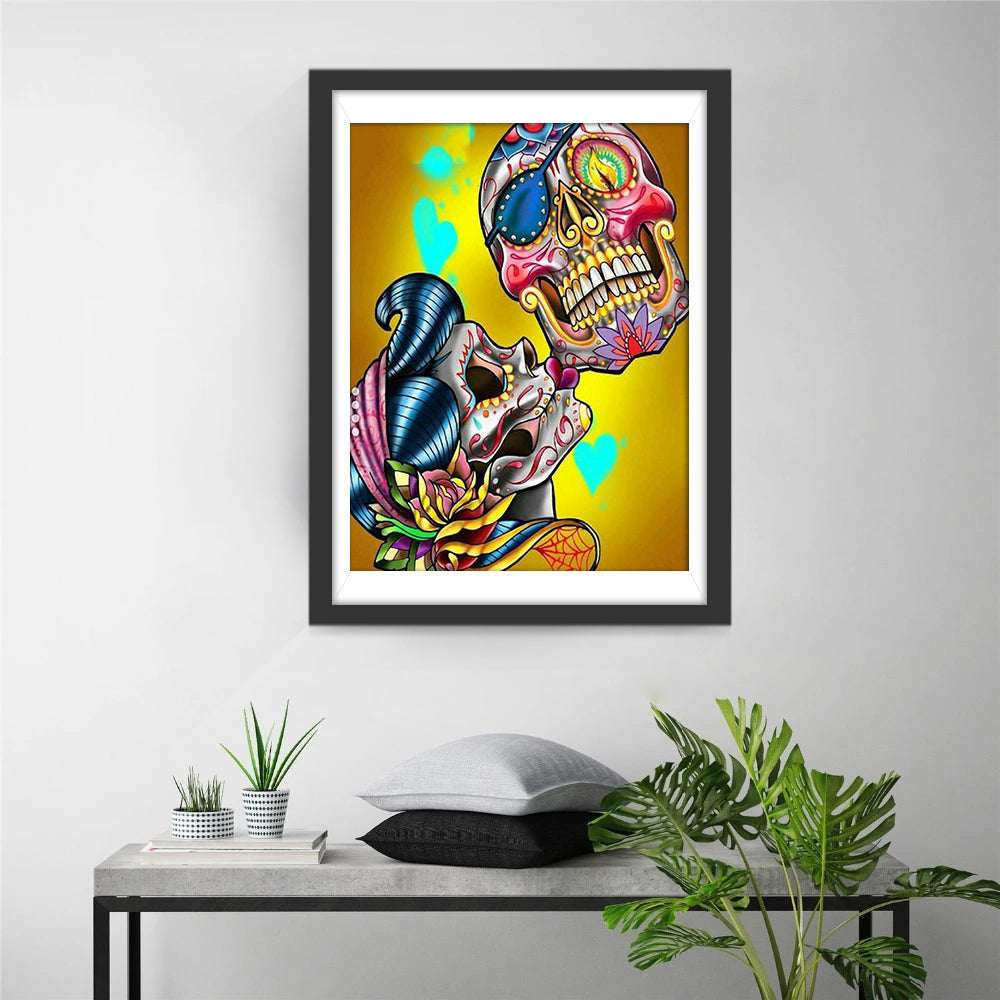 Symbool van Liefde & Dood met Bloem Diamond Painting