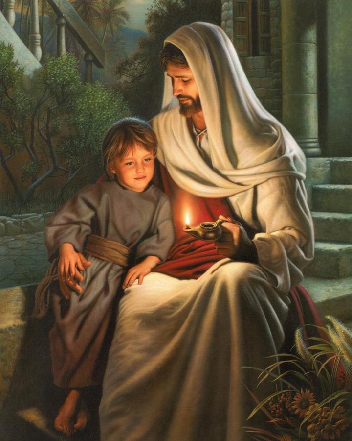 Teder Moment van Jezus en Kind Diamond Painting