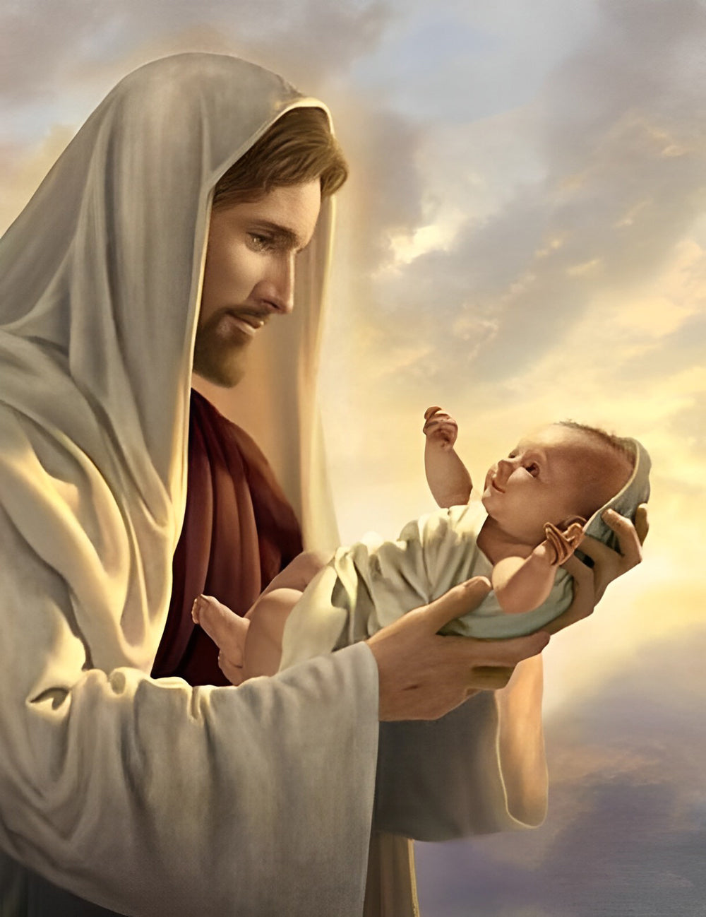 Tederheid van Jezus en Baby Diamond Painting