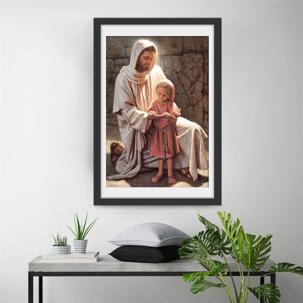 Tederheid van Jezus en het Kind Diamond Painting