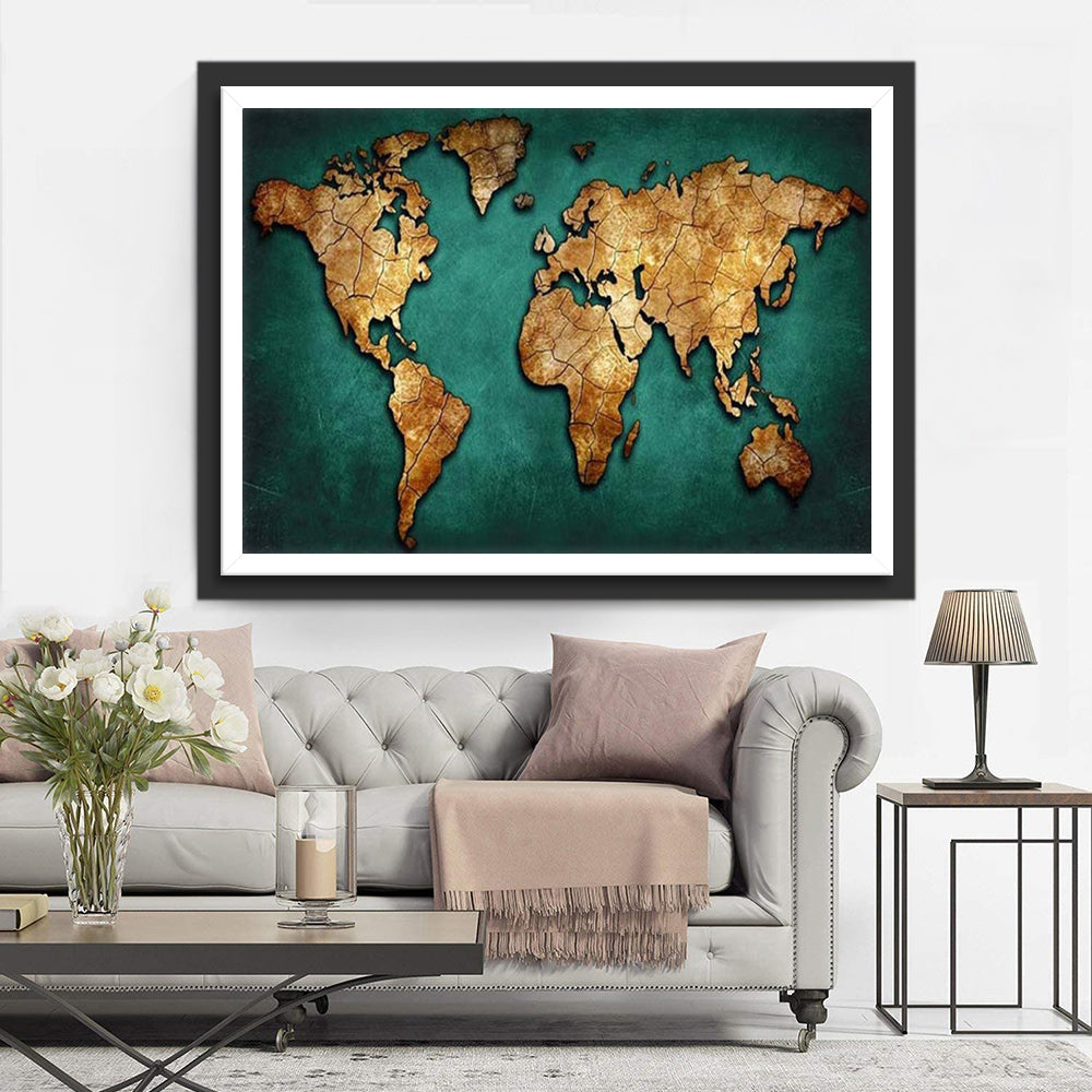Textuurrijke Weergave van de Wereld Diamond Painting